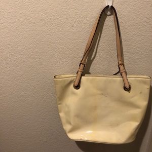 Michael Kors Patent Leather Cream Tote